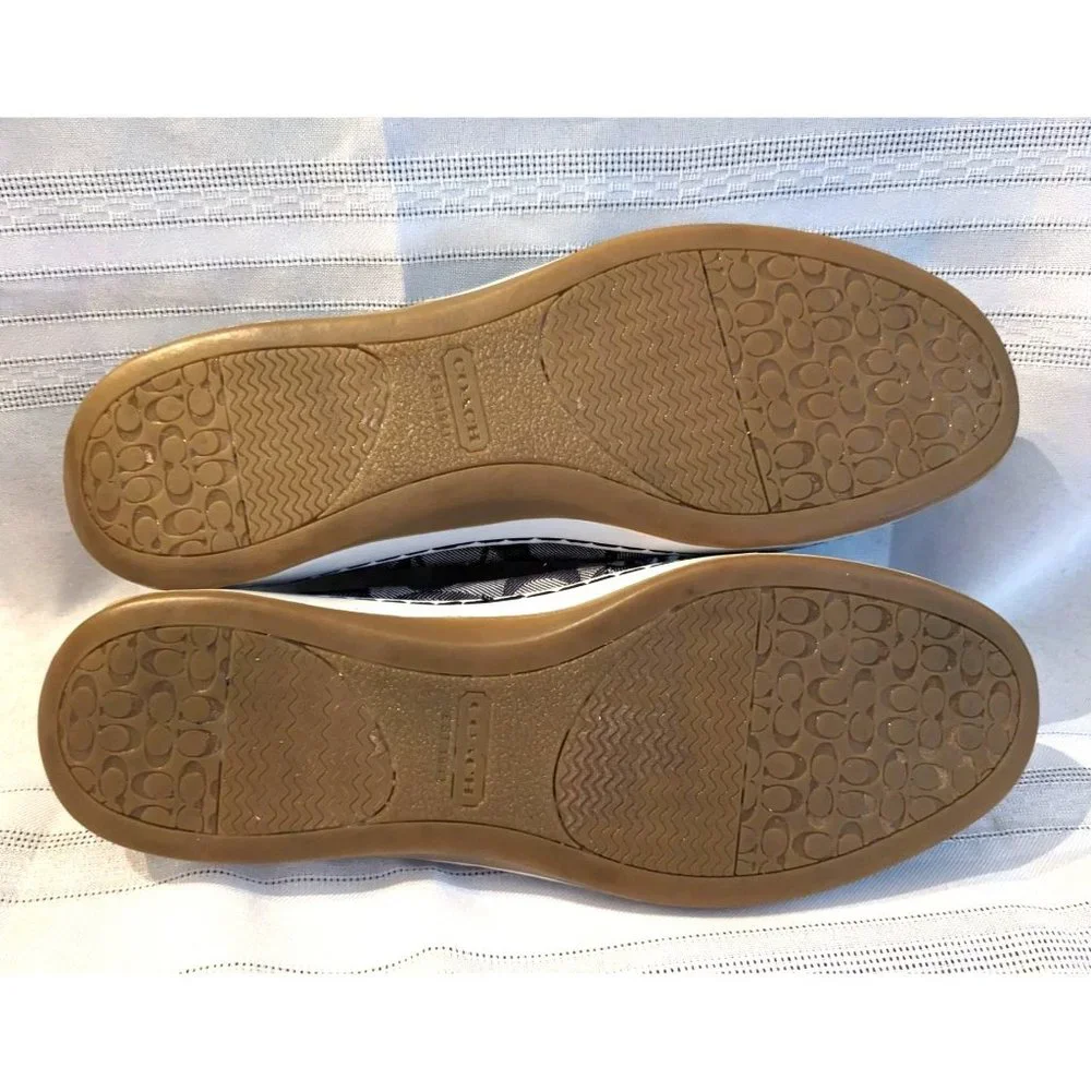 COACH Richelle Boat Shoes w/ Blue Monogram Logo and Gray Laces Size 8 ⛵ - Picture 3 of 7